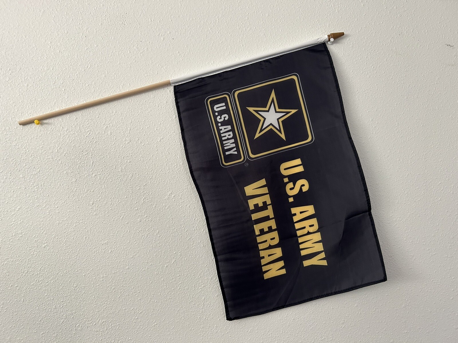 12x18 Inches US Army Veteran Stick Flag wood Staff 12x18 Inches US Army Veteran Stick Flag wood Staff