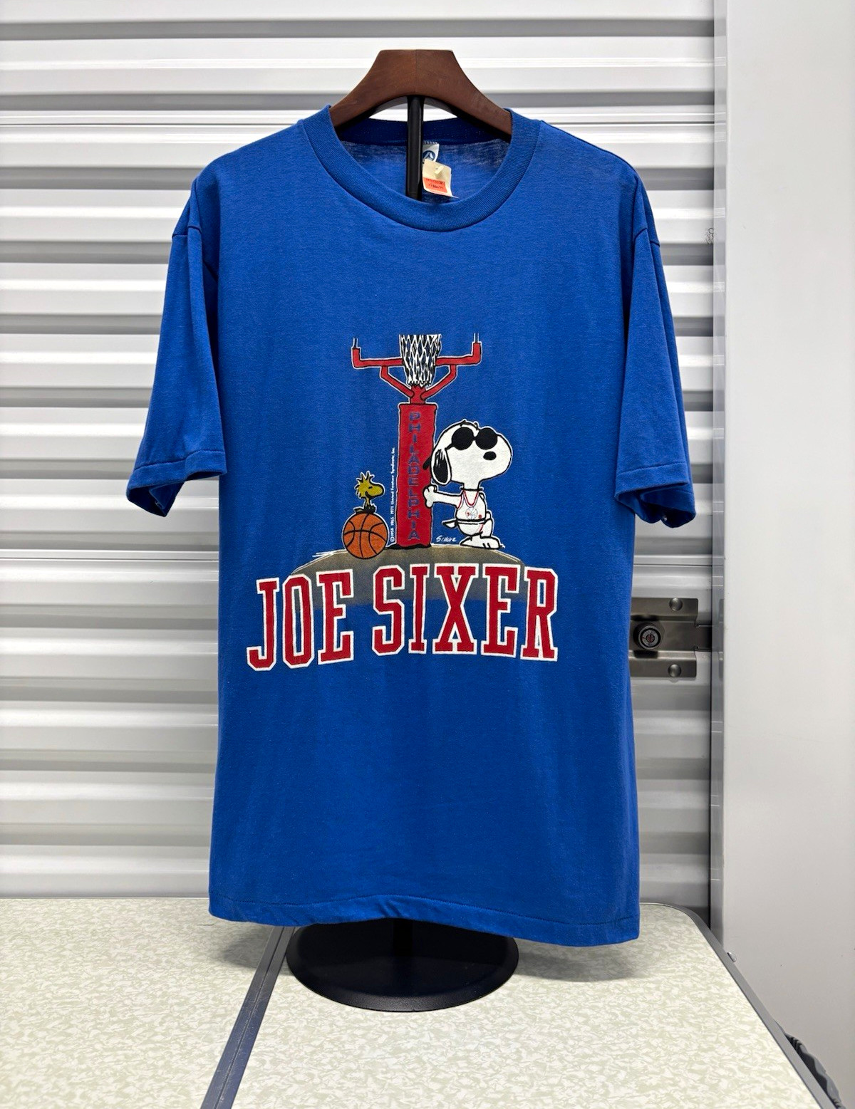 Vintage Artex Philadelphia 76ers NBA Joe Sixer Snoopy Single Stitch 80’s Shirt