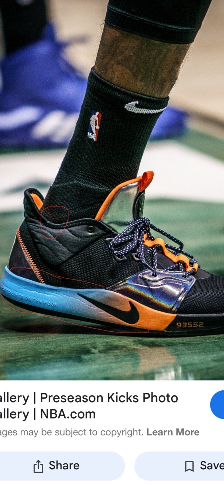 PG 3 NASA Paul George *GAME WORN* Unreleased Promo Sample RARE Size 13.5