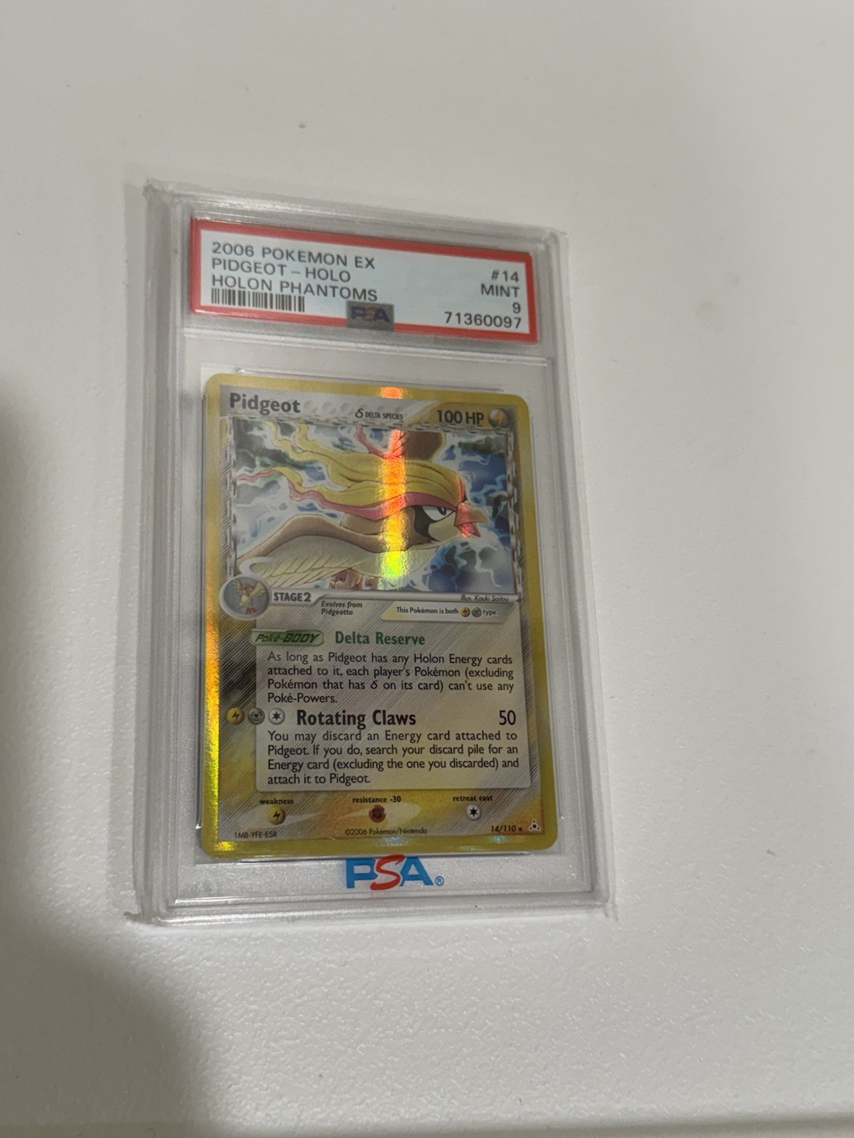 Pidgeot (Delta Species) 14/110 EX Holon Phantoms Holo PSA 9 Pidgeot (Delta Species) 14/110 EX Holon Phantoms Holo PSA 9
