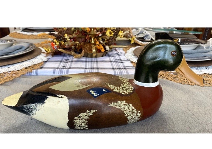 Vintage Large Wooden Duck Hand Painted 15” Carved With Great Craftsmanship