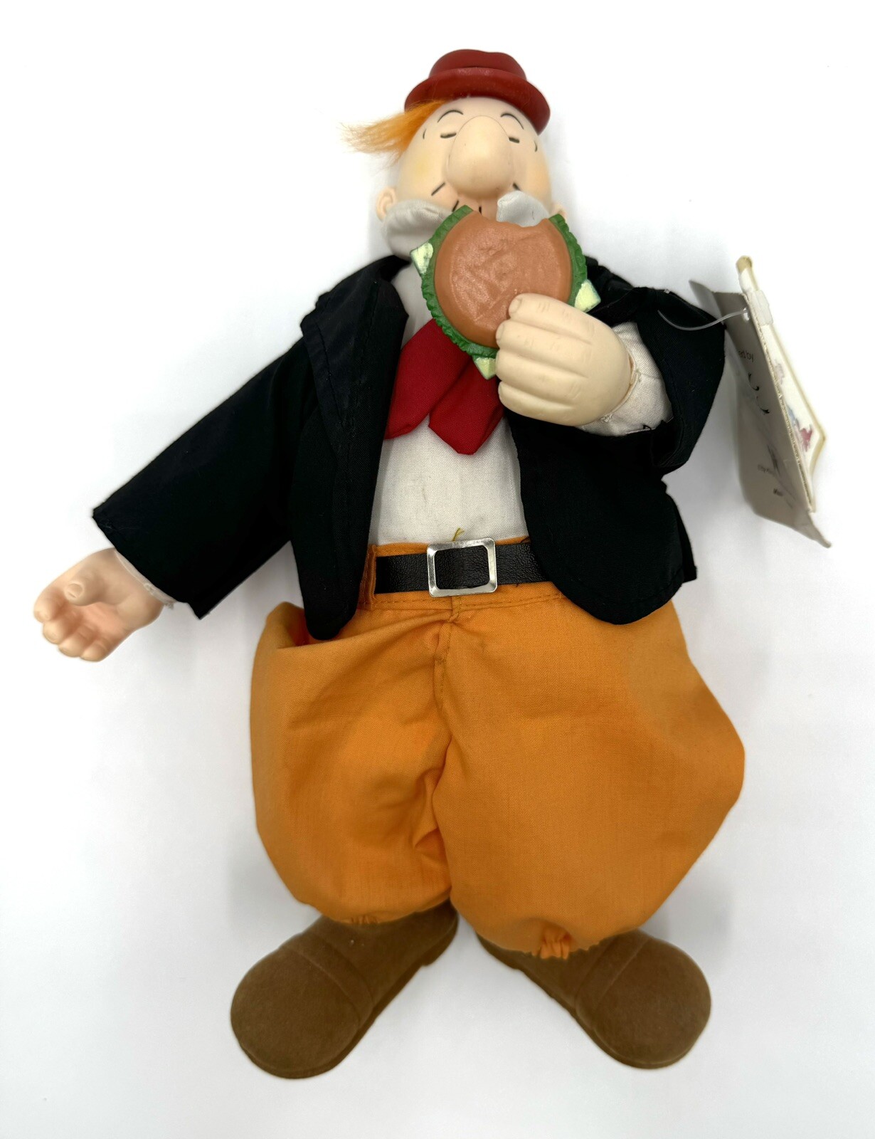 Popeye Presents WIMPY with Hamburger Vintage Plush Doll Toy with Tag 1985 Popeye Presents WIMPY with Hamburger Vintage Plush Doll Toy with Tag 1985