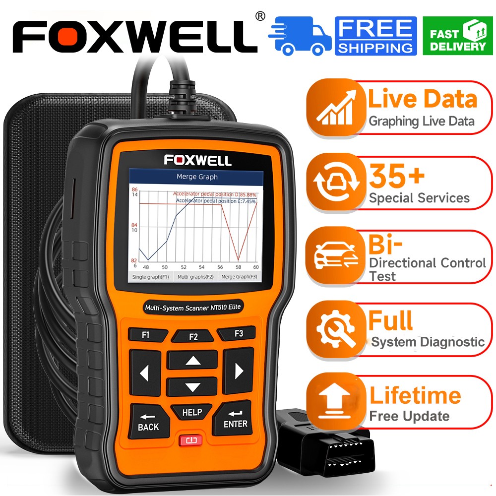 Foxwell NT510 Elite for Chrysler Full System Scanner Bidirectional Diagnostic