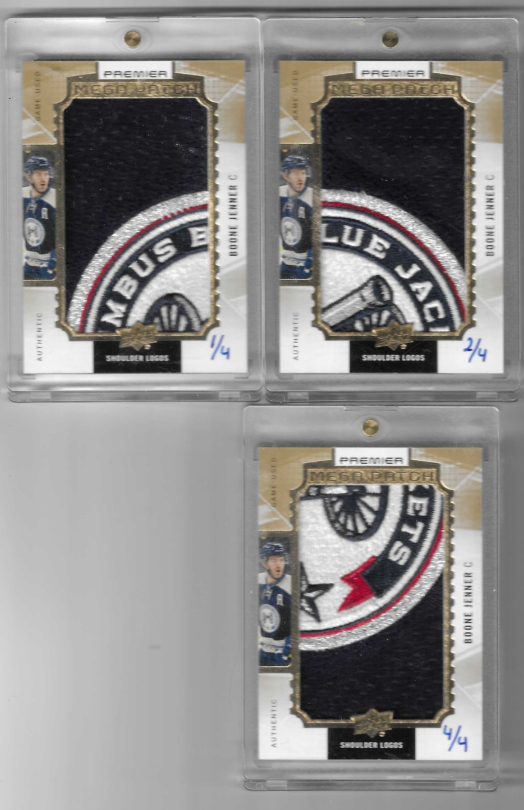 2016-17 Premier Boone Jenner Mega Patch x 3 - Blue Jackets 2016-17 Premier Boone Jenner Mega Patch x 3 - Blue Jackets