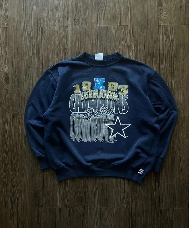 NFL Vtg 1993 Remake Dallas Cowboys NFL Football Team Navy Sweatshirt RM3730