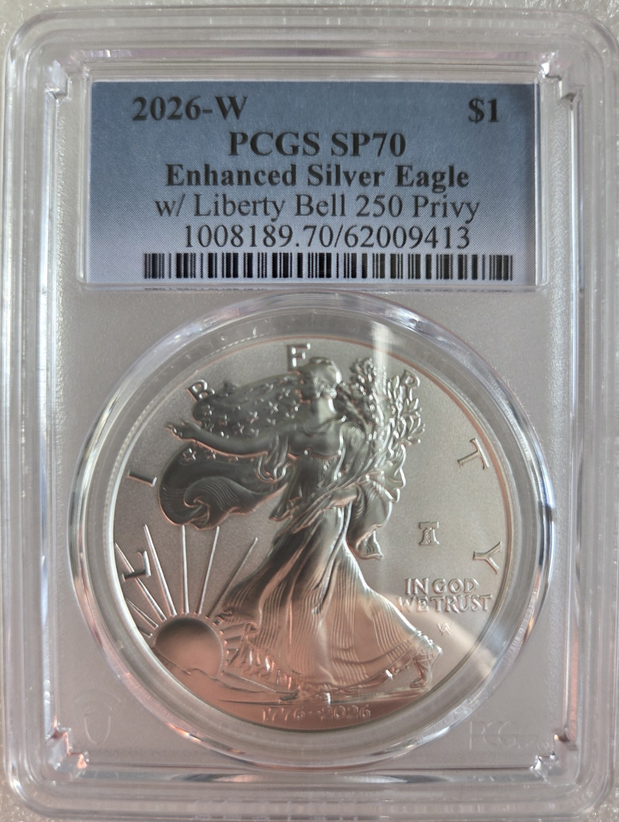 2026-W Semiquincentennial Enhanced Silver Eagle PCGS SP70 2026-W Semiquincentennial Enhanced Silver Eagle PCGS SP70