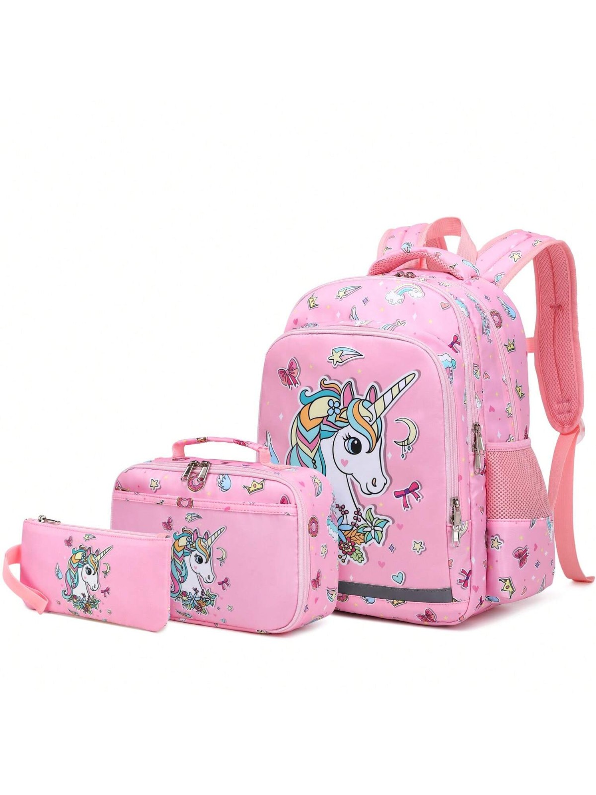 Kids school bag 3pcs set waterproof student backpack for girls unicorn bags