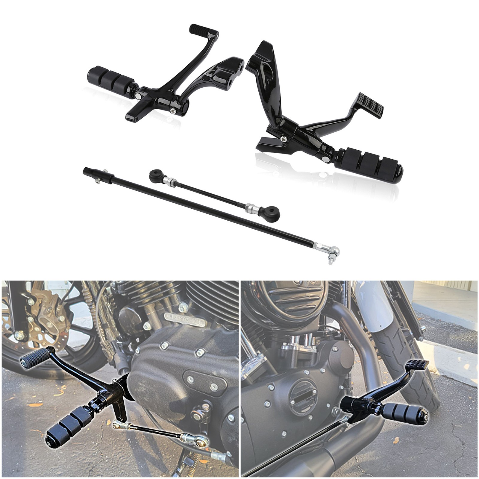 Forward Controls Kit Pegs Levers Linkage Fit For Harley Sportster 883 1200 14-23