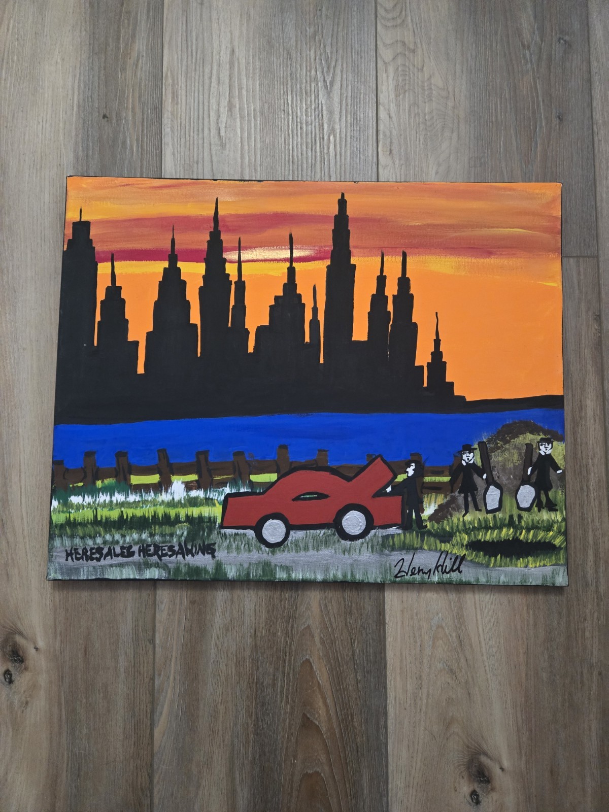 Henry Hill Canvas Painting Goodfellas Signed By Henry Hill Signed Henry Hill COA Henry Hill Canvas Painting Goodfellas Signed By Henry Hill Signed Henry Hill COA