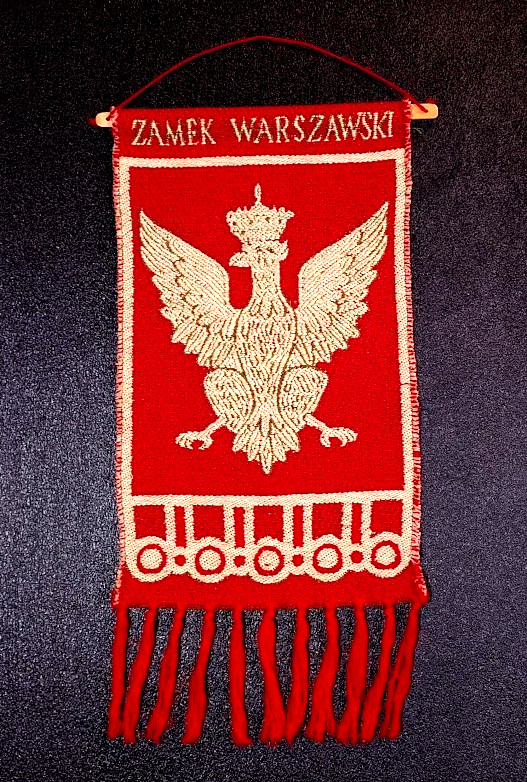 Vintage Zamek Warszawski Warsaw Castle Wall Hanging Poland Woven Eagle Tapestry