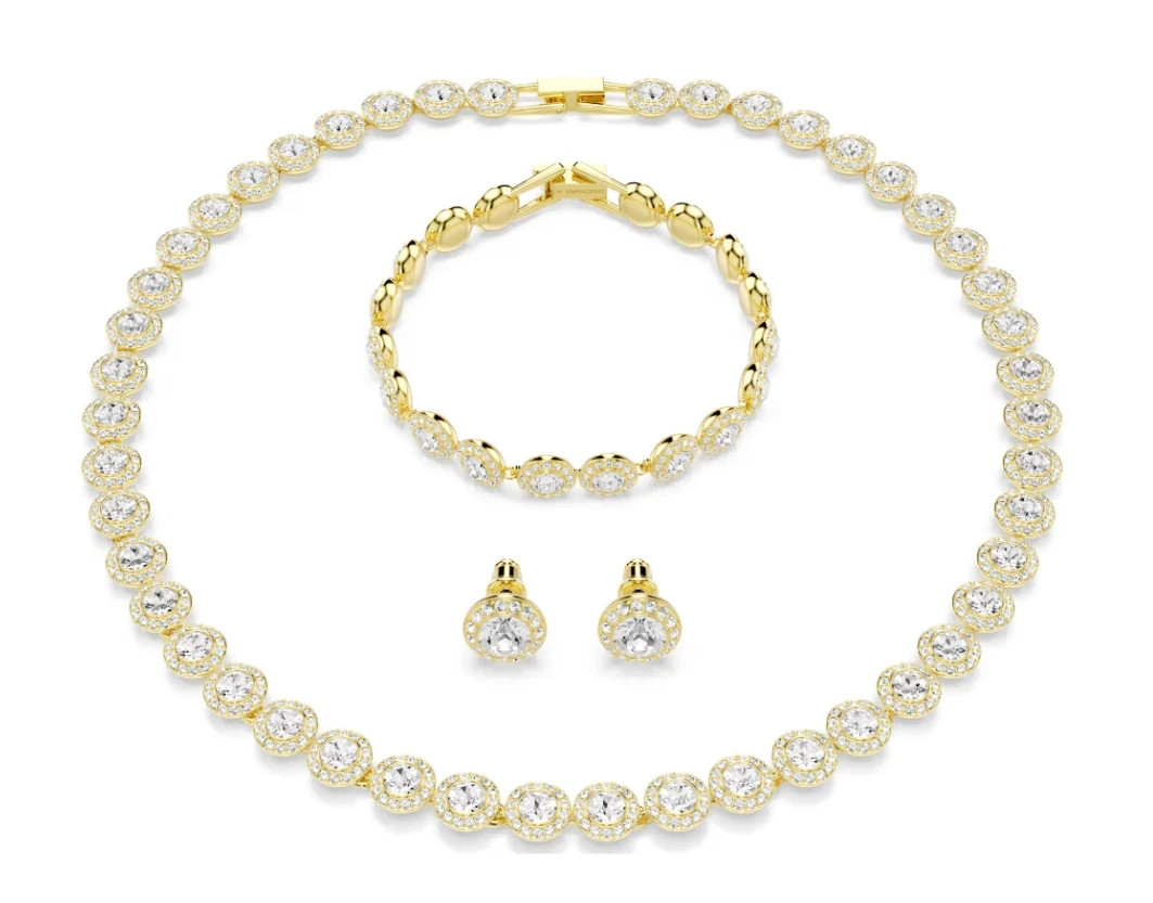 Swarovski Una Angelic set Set (3), Round cut, White, Gold-tone plated