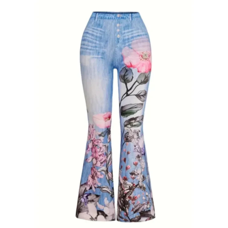 Women\'s Floral Print Jeans