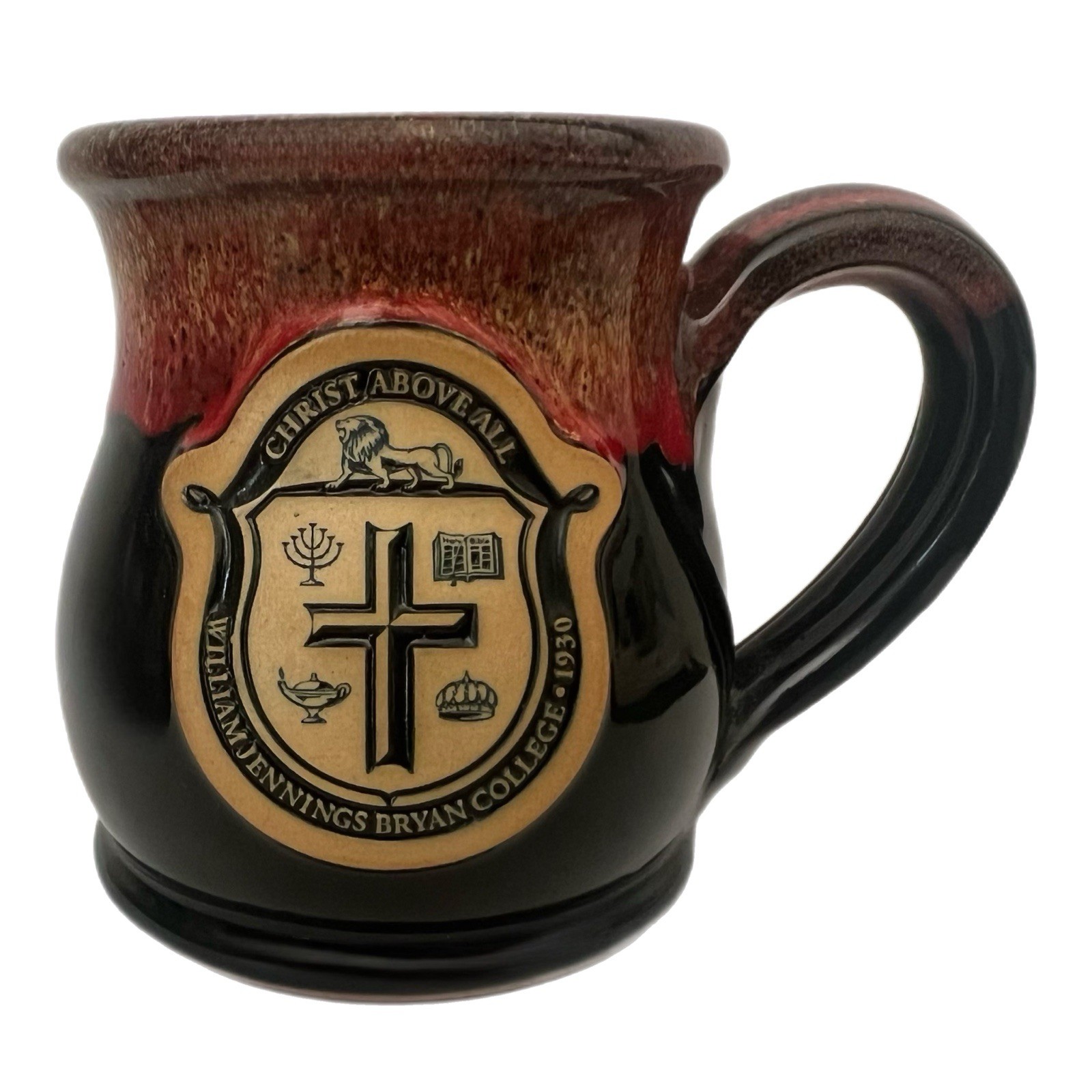Deneen Pottery Mug William Jennings Bryan College “Christ Above All” - NWOB