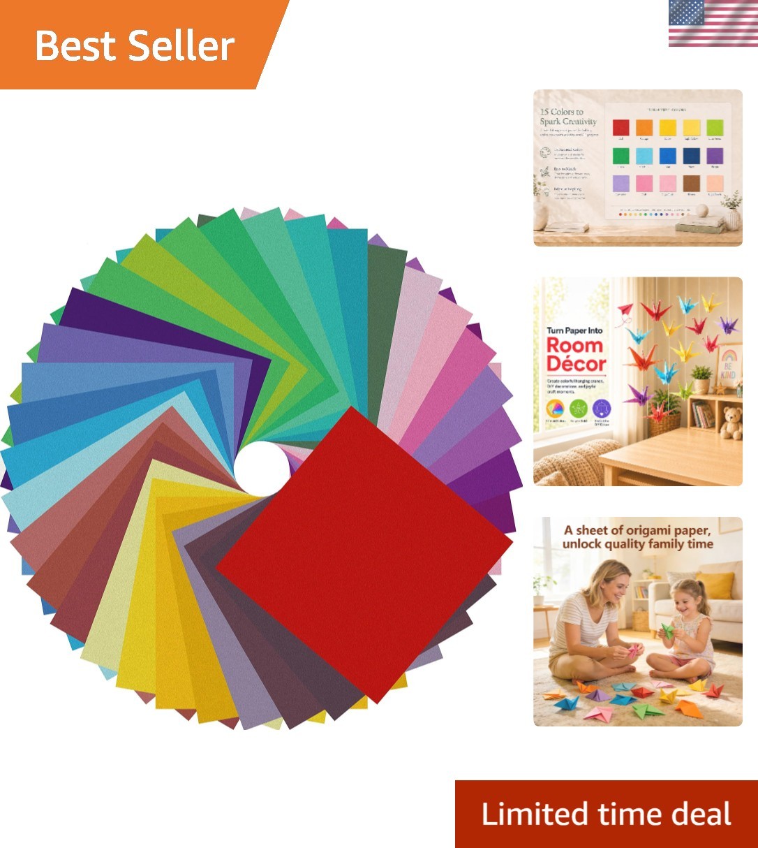 Vibrant Multicolor Origami Paper - 150 Sheets, 8x8 Inch, Crisp Creases & No Fade