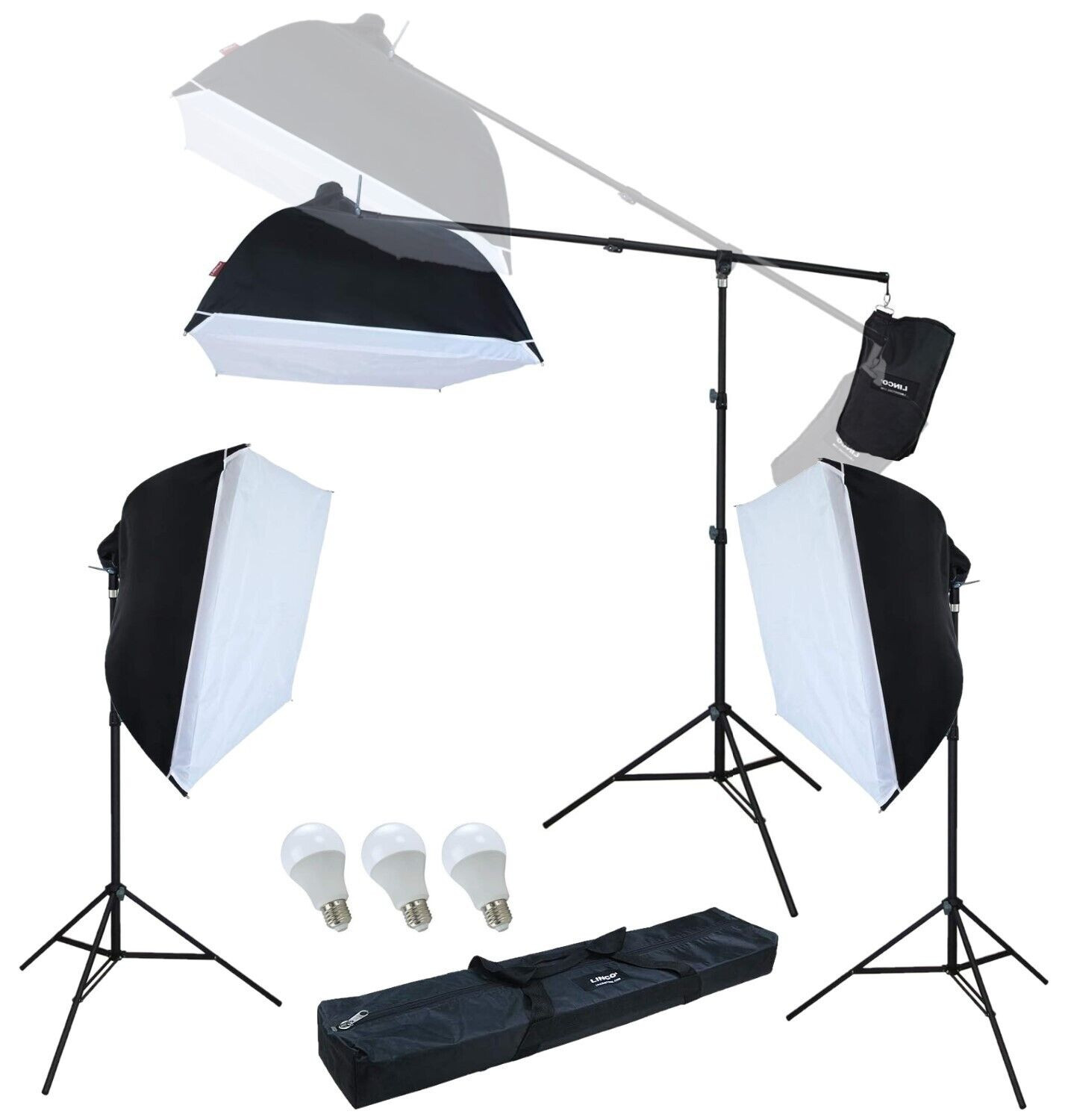 LINCO 3 Softbox Photo Studio LED Lighting Photography Continuous Lighting Kit