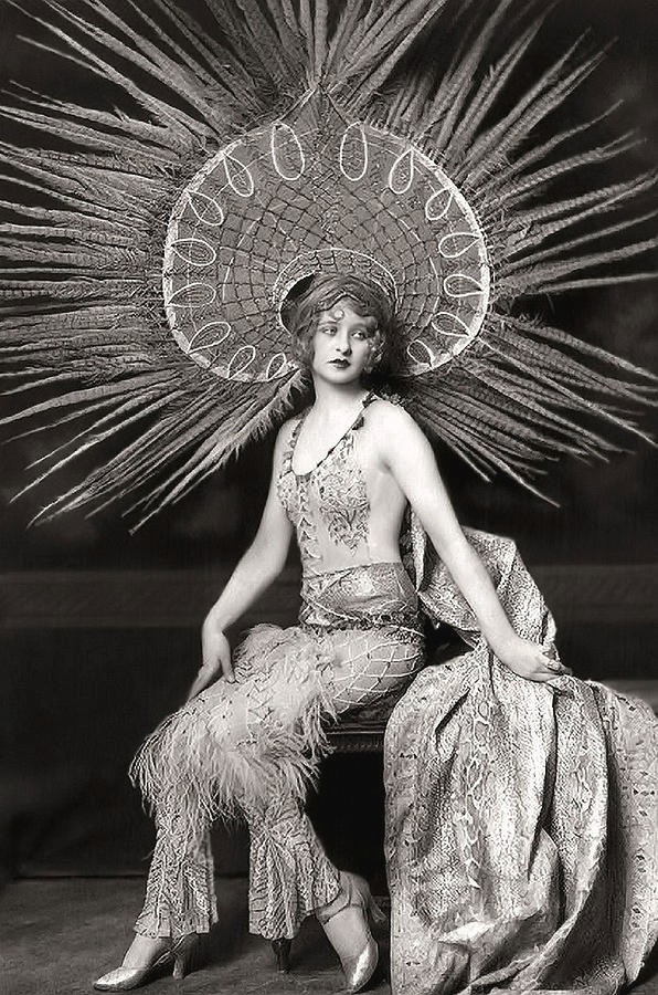 Art Deco Showgirl with Radiant Headdress Vintage Glamour Print 24x36 Art Deco Showgirl with Radiant Headdress Vintage Glamour Print 24x36