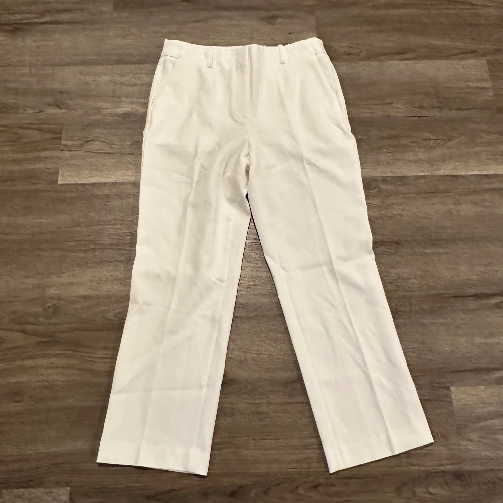 Talbots Southampton Straight Leg Pants 6P Ivory White Dress Trousers NWT