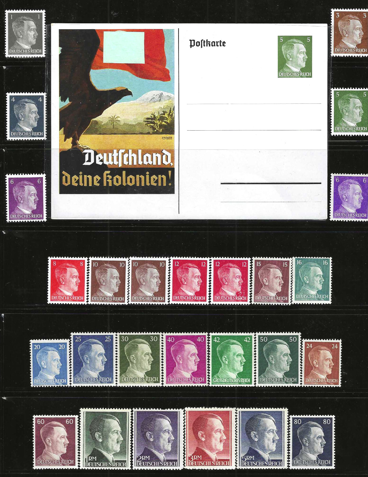 GERMANY 1941 Hitler Scott\'s #506-#527, #529 Complete Set (26) Mint/NH + CARD Gem