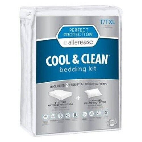 Allerease Mattress Pillow Protector Bedding Set Twin Twin XL Cool Clean Allergy