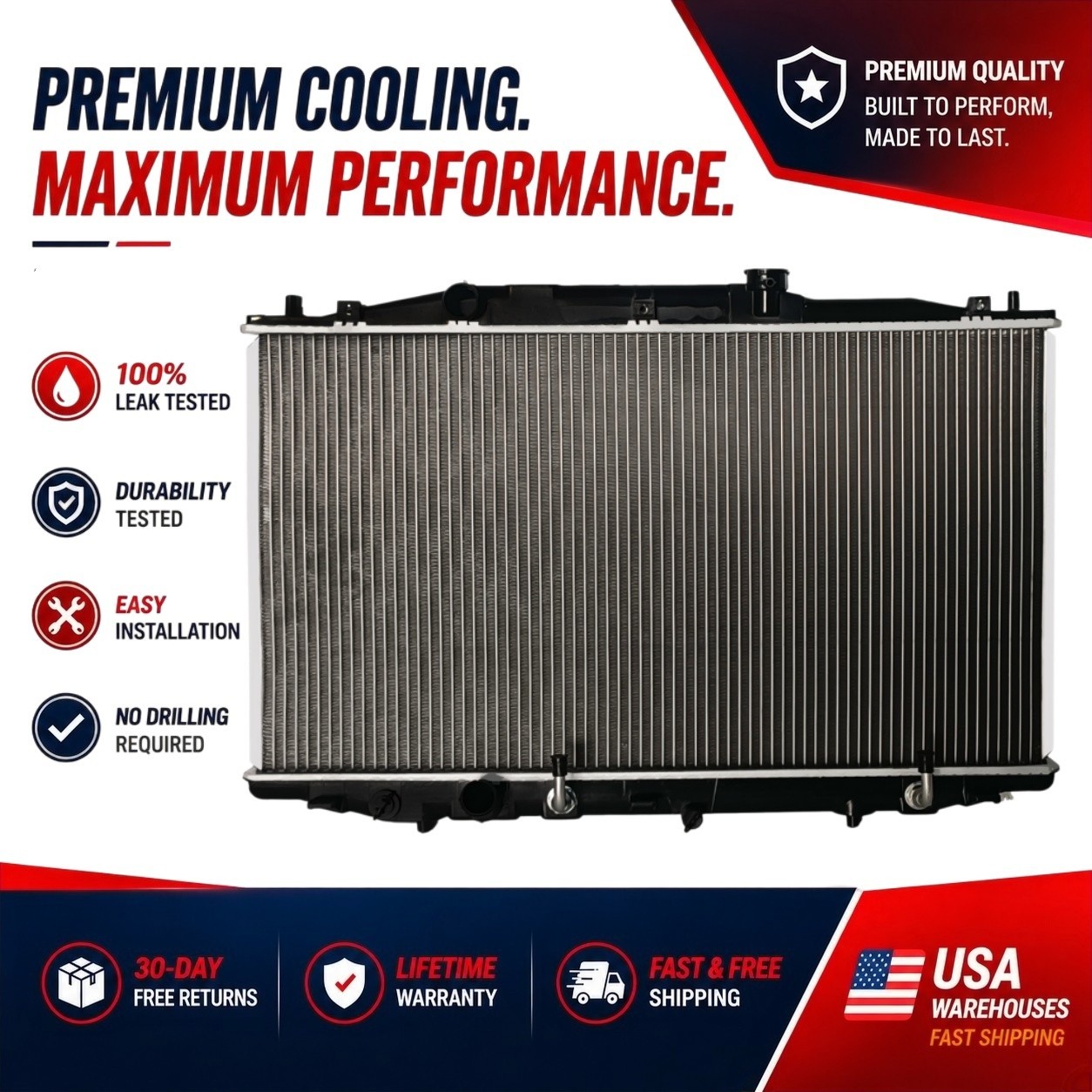 2797 Radiator for 2003-2007 Honda Accord 2.4L L4 Aluminum (05-07 Denso Design)