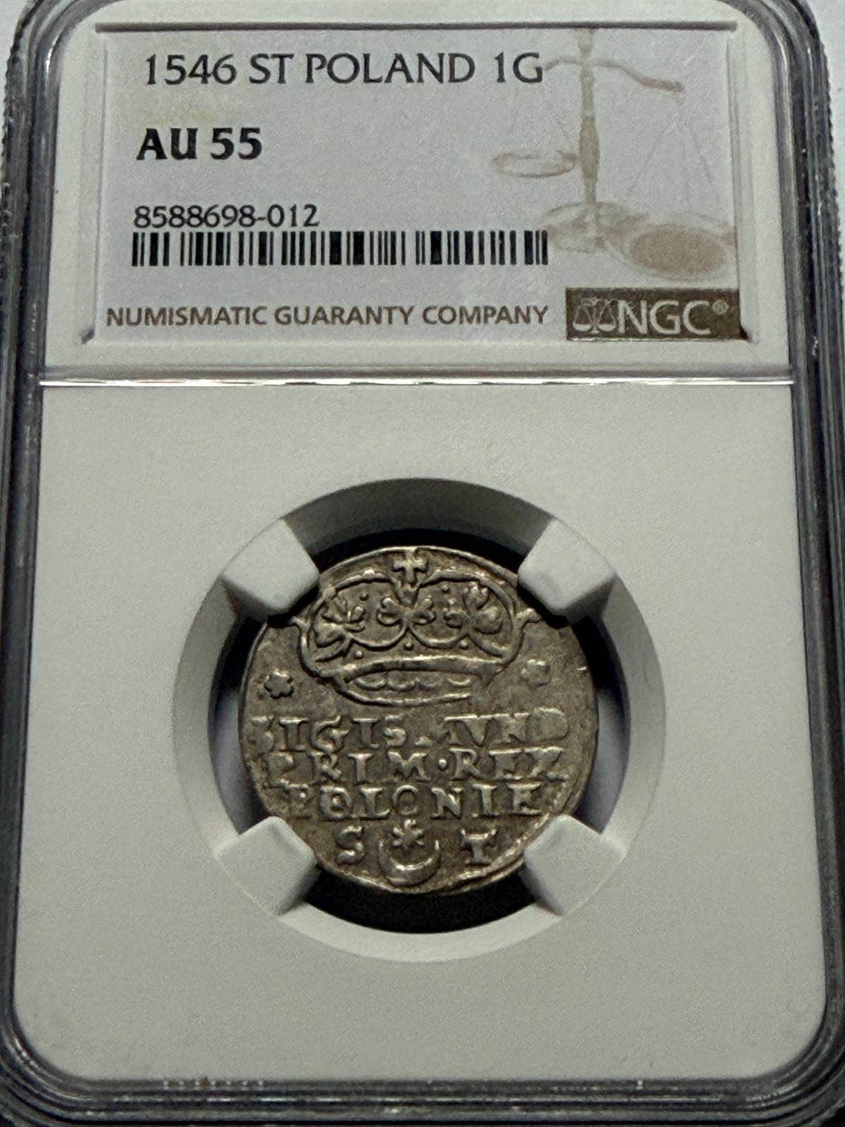 Sigismund I the Old groschen 1546 Kraków NGC AU55