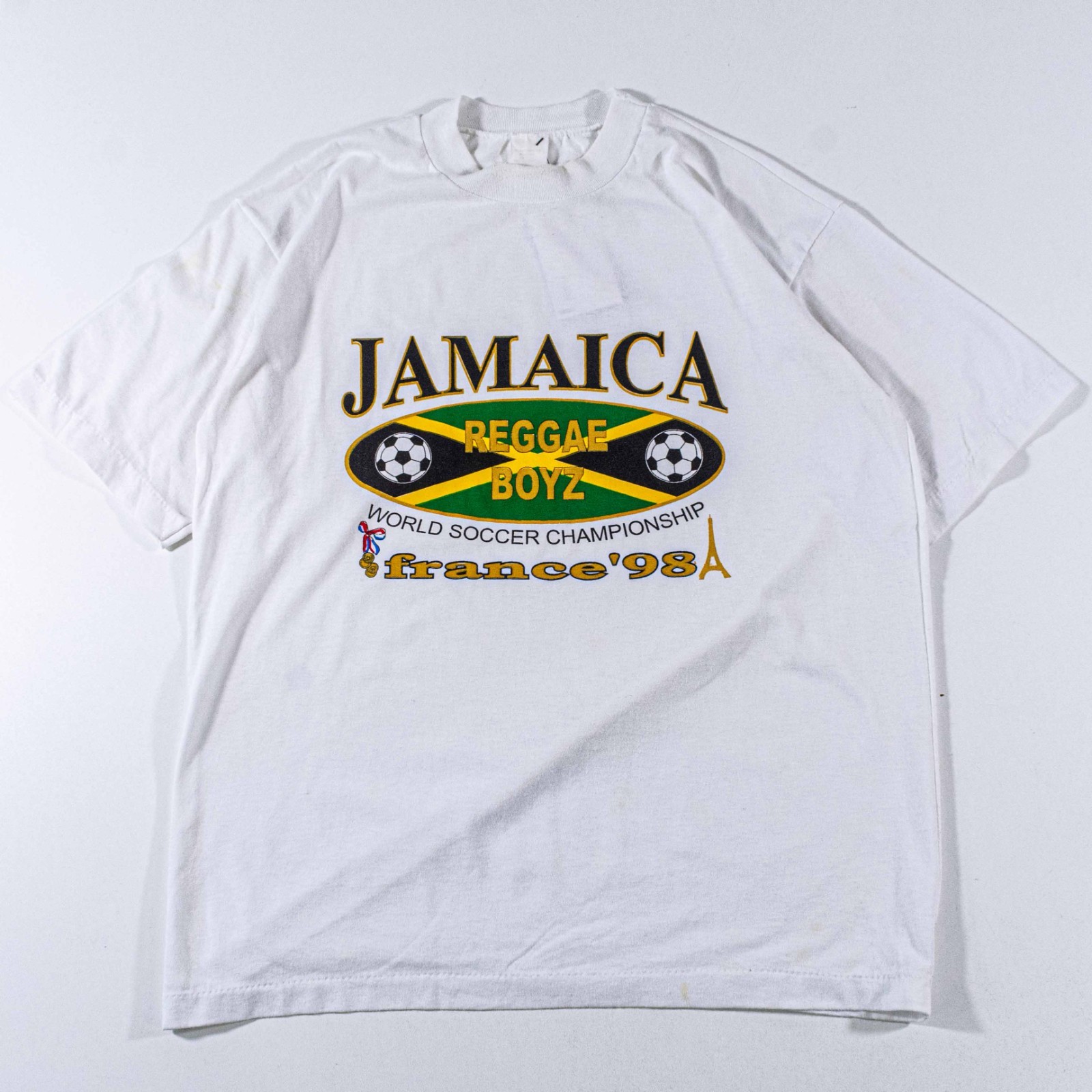 Vintage 1998 World Cup Jamaica Reggae Boyz T-Shirt Large 90s Soccer Graphic VTG