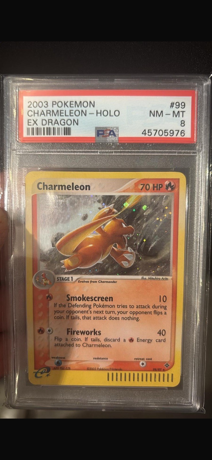 2003 POKEMON EX DRAGON #99 CHARMELEON- HOLO PSA 8 2003 POKEMON EX DRAGON #99 CHARMELEON- HOLO PSA 8