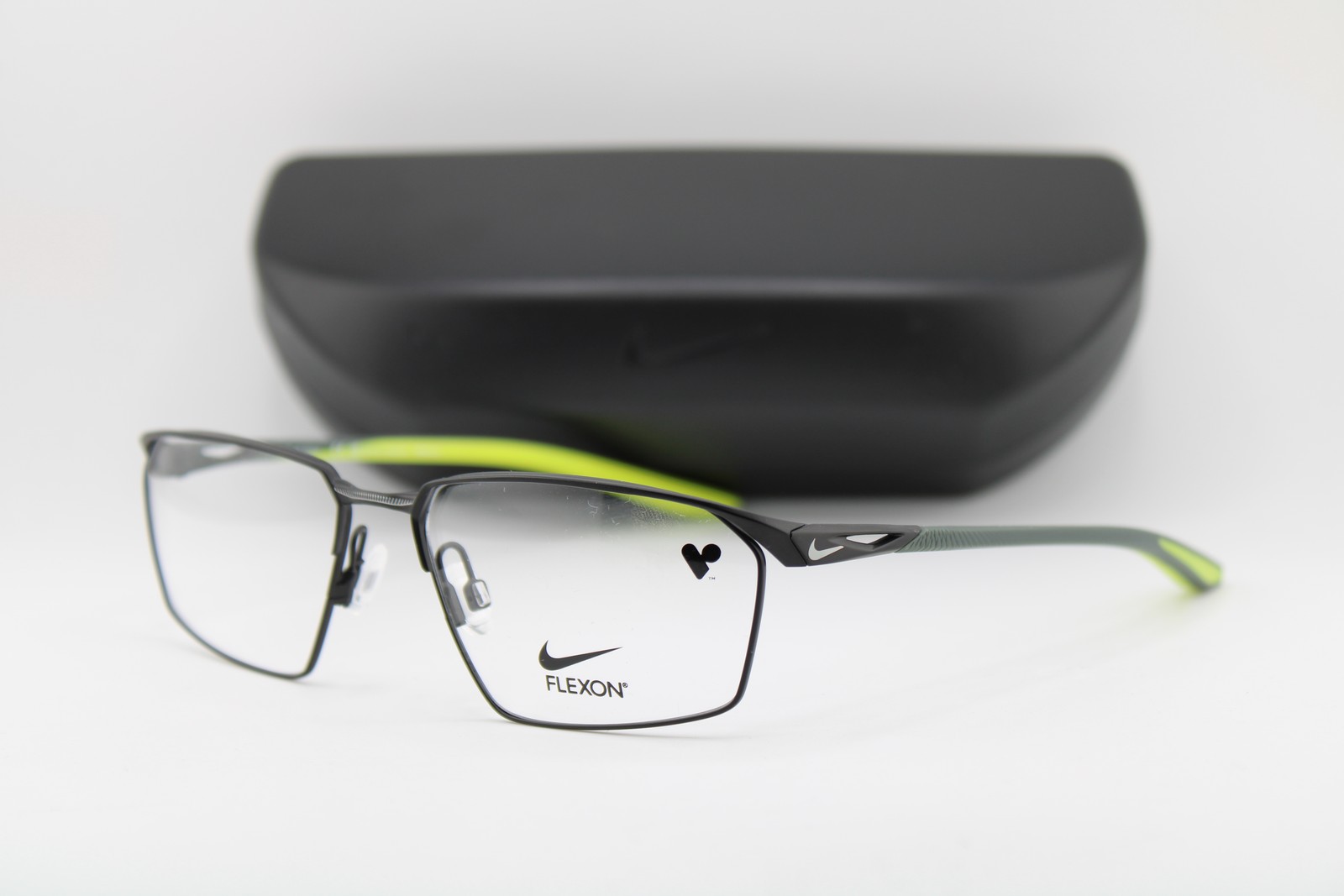 NEW NIKE 4311 N 004 BLACK LIME GREEN GUNMETAL AUTHENTIC EYEGLASSES 56-16