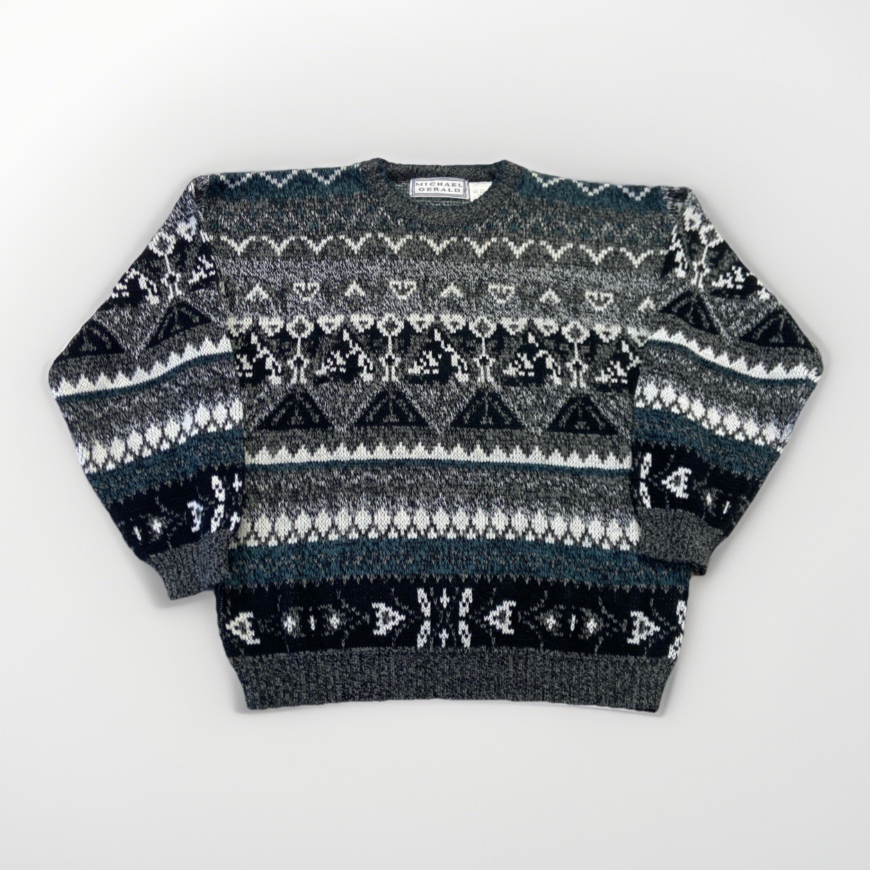Vintage Michael Gerald Sweater Mens L Knit Acrylic Crewneck Pullover 90s