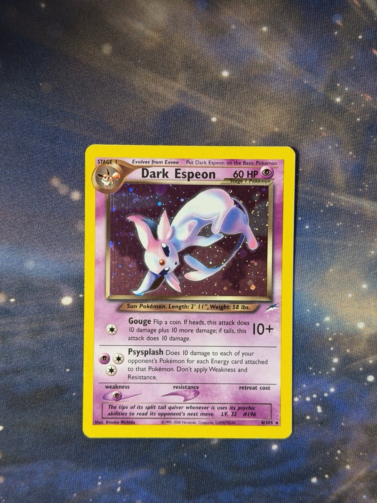 Pokémon TCG Dark Espeon Neo Destiny Holo Unlimited Rare Card 4/105 MP Pokémon TCG Dark Espeon Neo Destiny Holo Unlimited Rare Card 4/105 MP