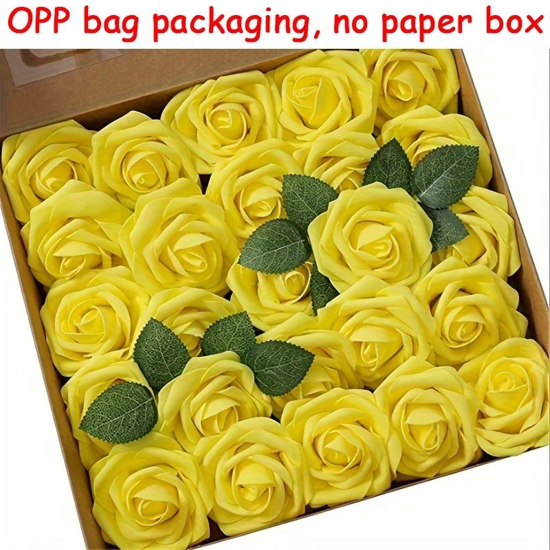 25PCs Artificial Flowers, Fake Flowers Roses W/stem For DIY Wedding Bouquets Cen 25PCs Artificial Flowers, Fake Flowers Roses W/stem For DIY Wedding Bouquets Cen