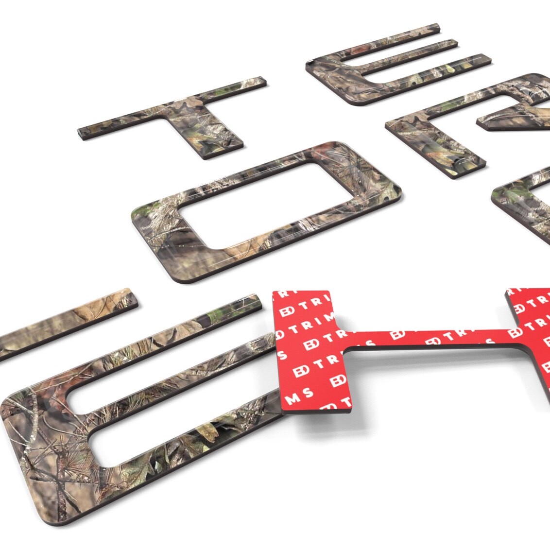 Mossy Oak 3D Domed Raised Tailgate Letters compatible with Silverado 2019-2025