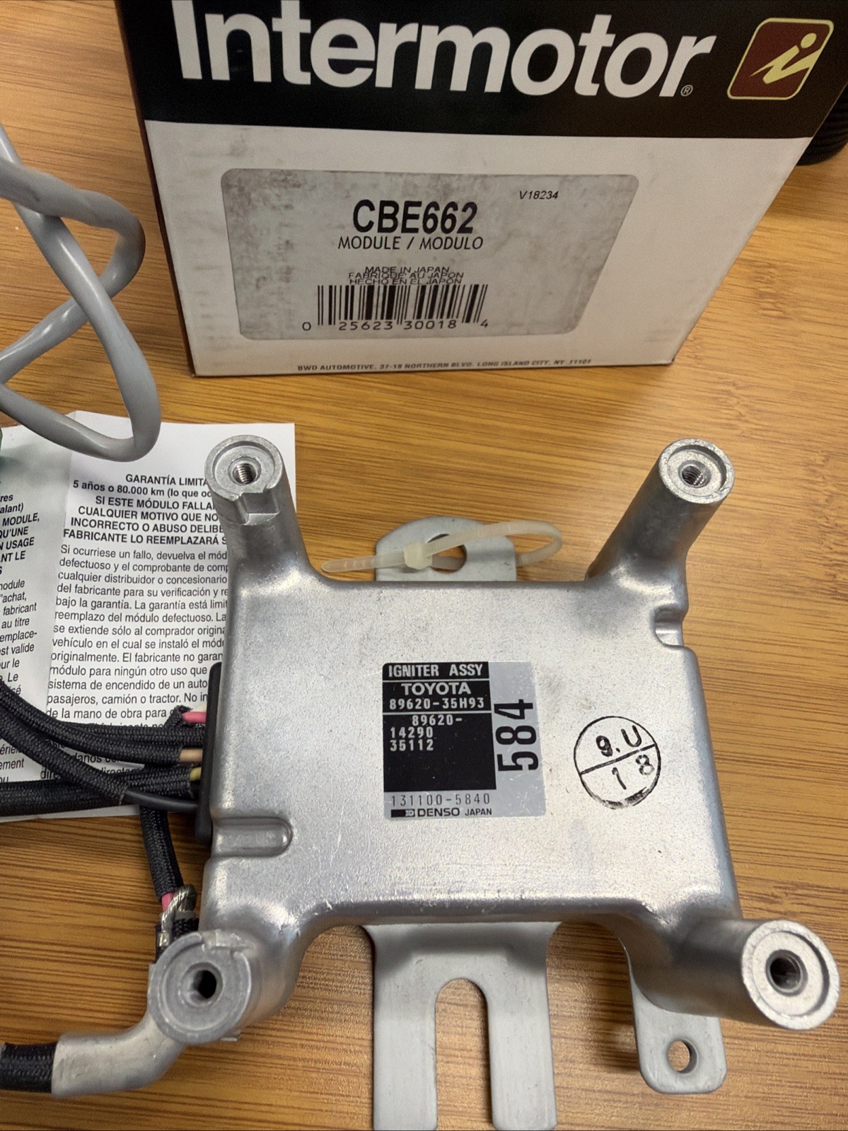 OEM Toyota DENSO Igniter 89620-35H93 89620-14290 89620-35112 CBE662 NOS