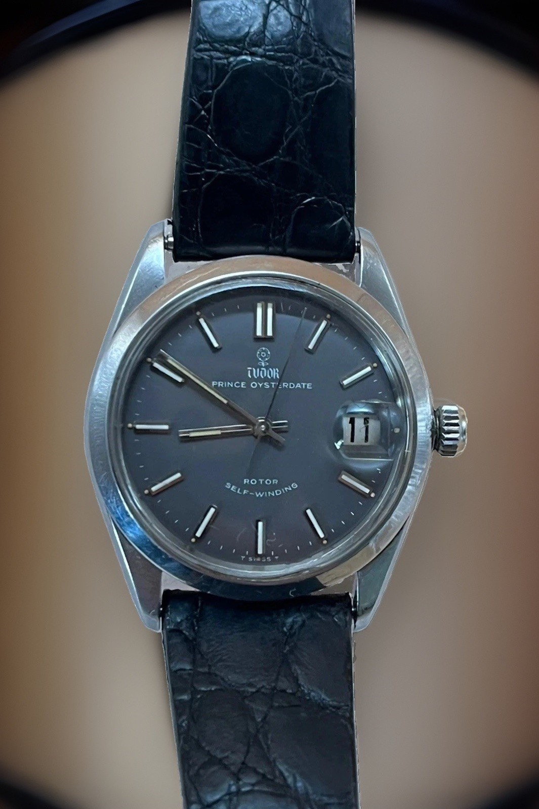 Tudor Prince Oysterdate 7996 Slate Gray Sunburst Dial Rolex Case Vintage 1966 Tudor Prince Oysterdate 7996 Slate Gray Sunburst Dial Rolex Case Vintage 1966
