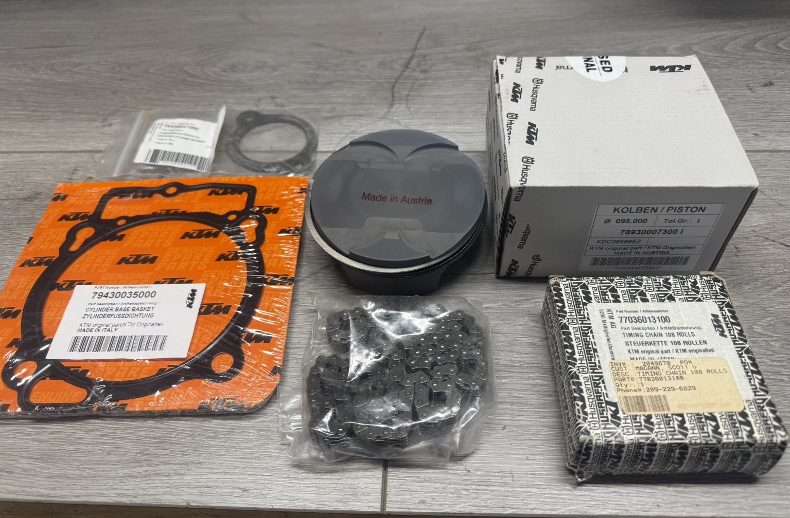 KTM 450 SXF XCF Piston Kit 2013-2018 OEM 95mm 8868da Husqvarna FC FX cam chain KTM 450 SXF XCF Piston Kit 2013-2018 OEM 95mm 8868da Husqvarna FC FX cam chain
