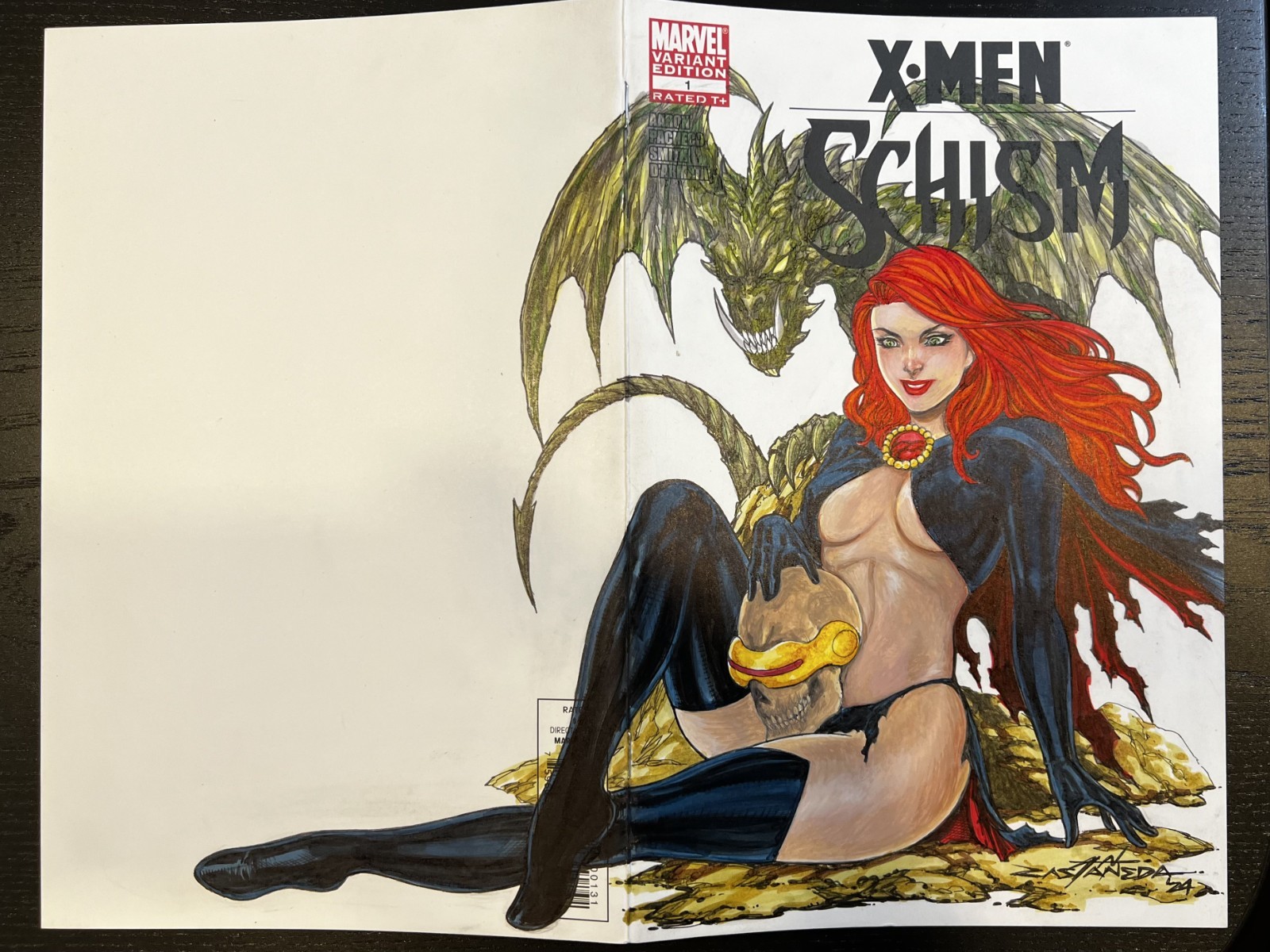 Original Art Comic Sketch Cover - Madelyne Pryor- Double Page Spread Original Art Comic Sketch Cover - Madelyne Pryor- Double Page Spread