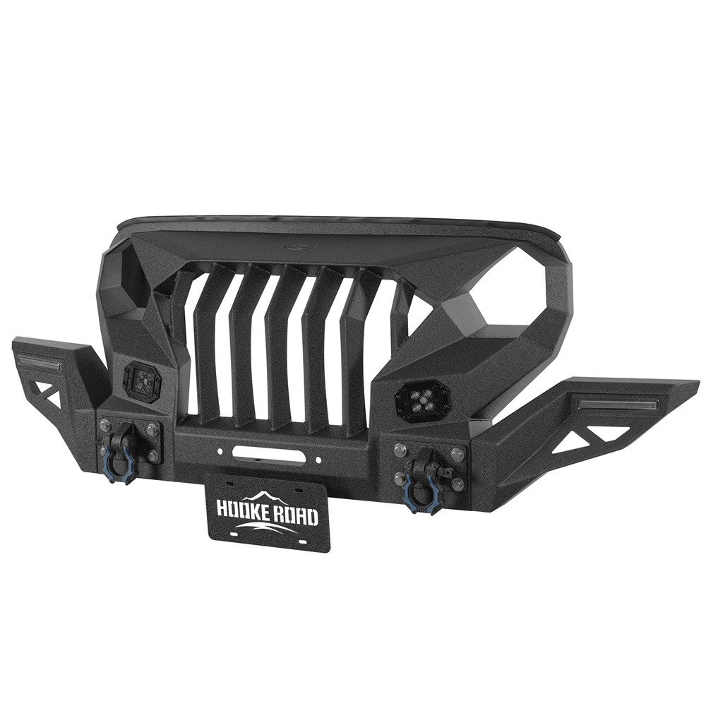 Fit 18-26 Jeep Wrangler JL Gladiator JT Madmax Grill Winch Front Bumper w/ Wings Fit 18-26 Jeep Wrangler JL Gladiator JT Madmax Grill Winch Front Bumper w/ Wings