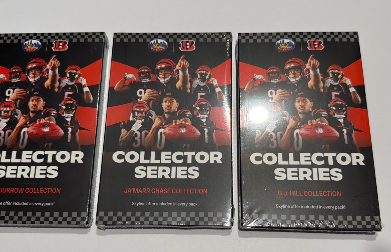 Joe Burrow JA’ Marr Chase & Hill Bengals Skyline  Collector Series Card Lot Of 3