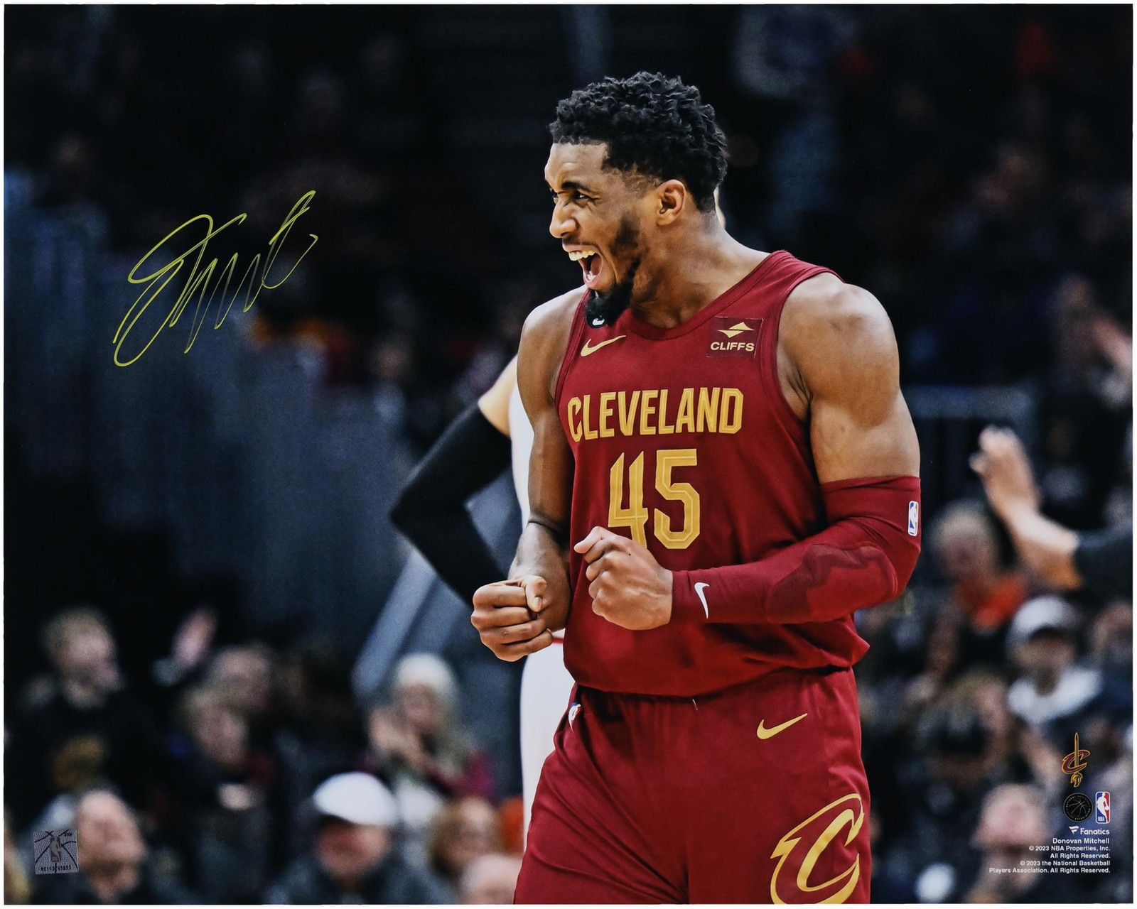 Donovan Mitchell Cleveland Cavaliers Signed 16x20 71-Point Celebration Photo
