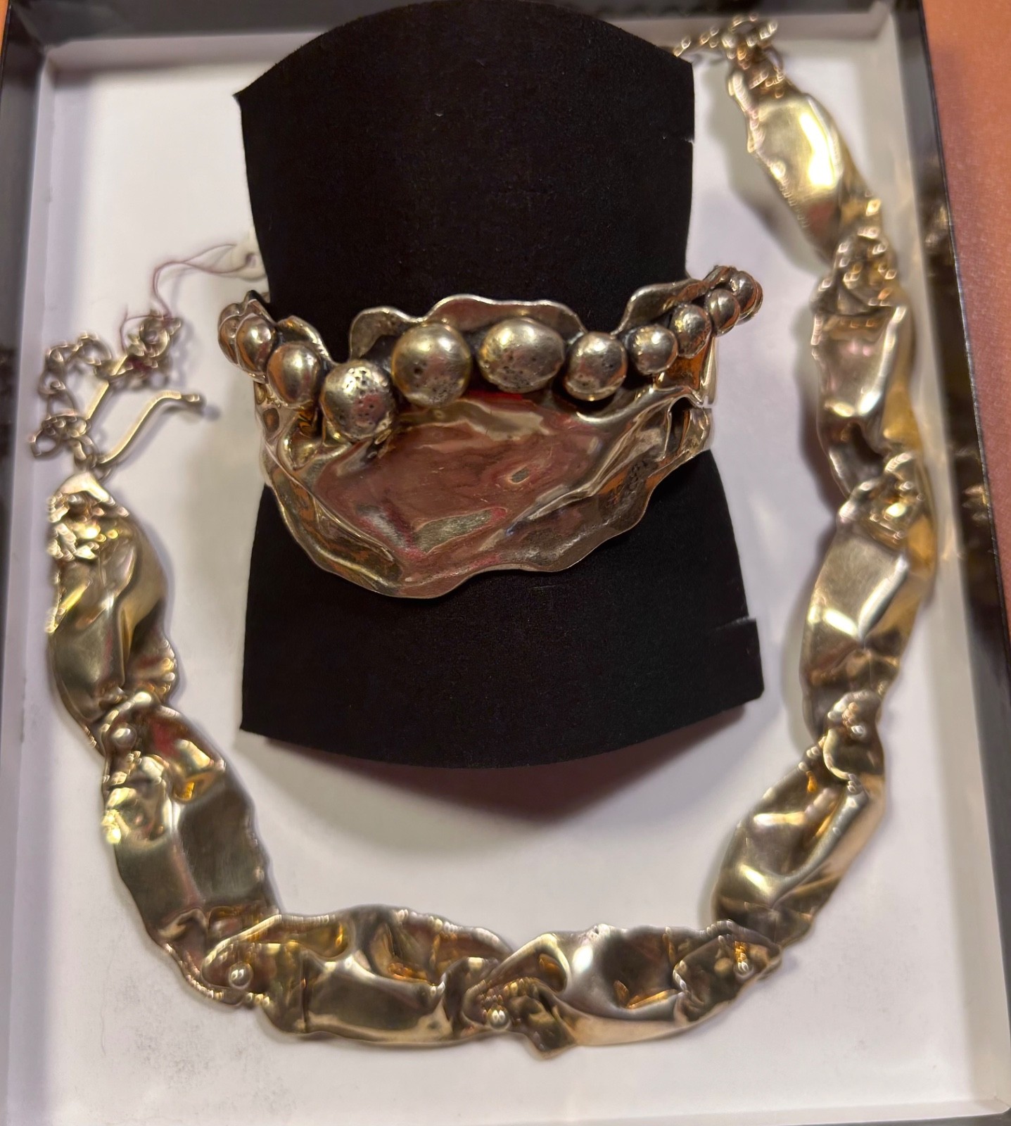 MINT Vintage 1970s Donald Marksz Studio Craft Brutalist Gold-Plated Parure - Sta MINT Vintage 1970s Donald Marksz Studio Craft Brutalist Gold-Plated Parure - Sta