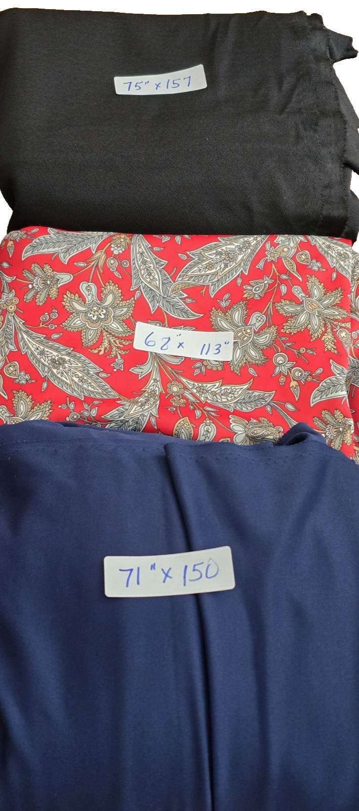 10 yd Vintage Silky Lightweight Polyester Sewing Fabric Solid Blue black paisley 10 yd Vintage Silky Lightweight Polyester Sewing Fabric Solid Blue black paisley