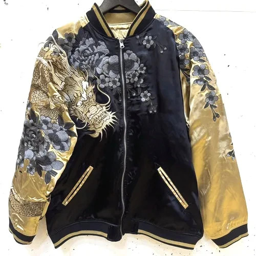 Karakuri Tamashii Garyu Tensei Sukajan Jacket 234861 Black Gold M-XL Japan NEW