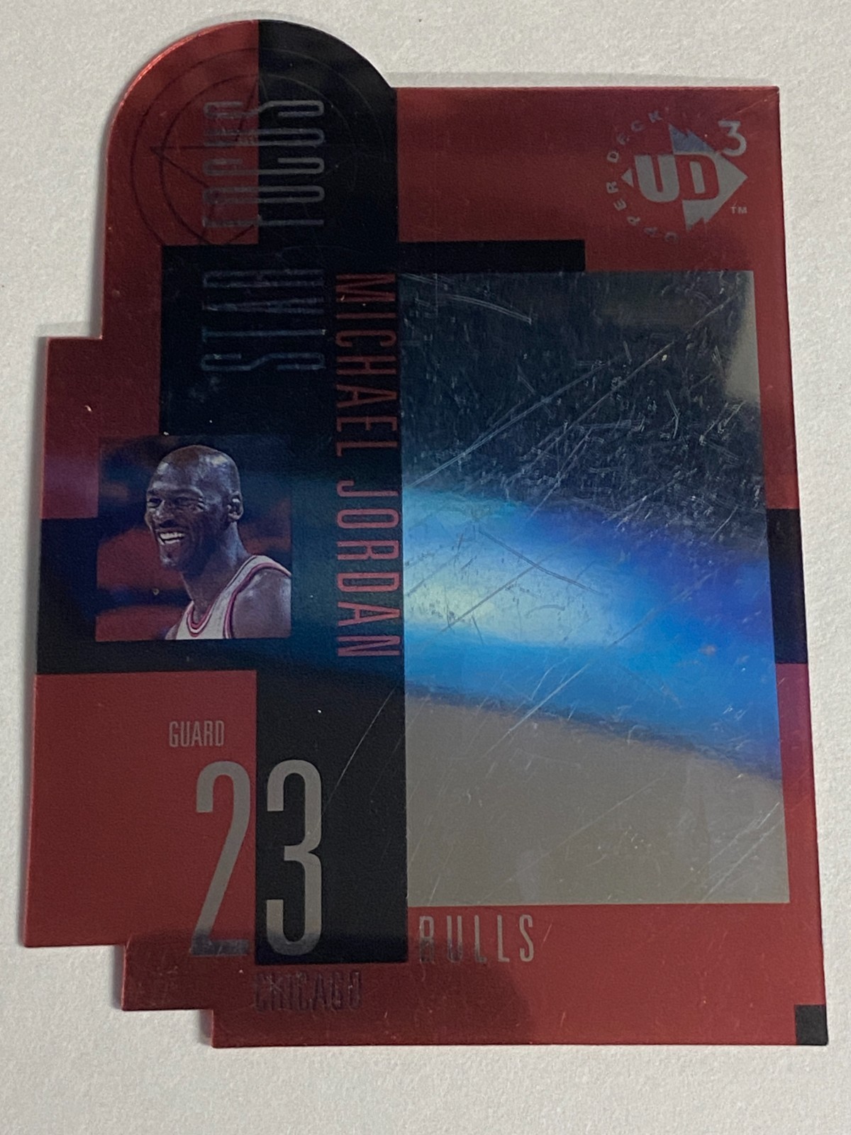 Upper Deck UD3 1997 Star Focus Michael Jordan #23 Chicago Bulls Hologram Die-Cut