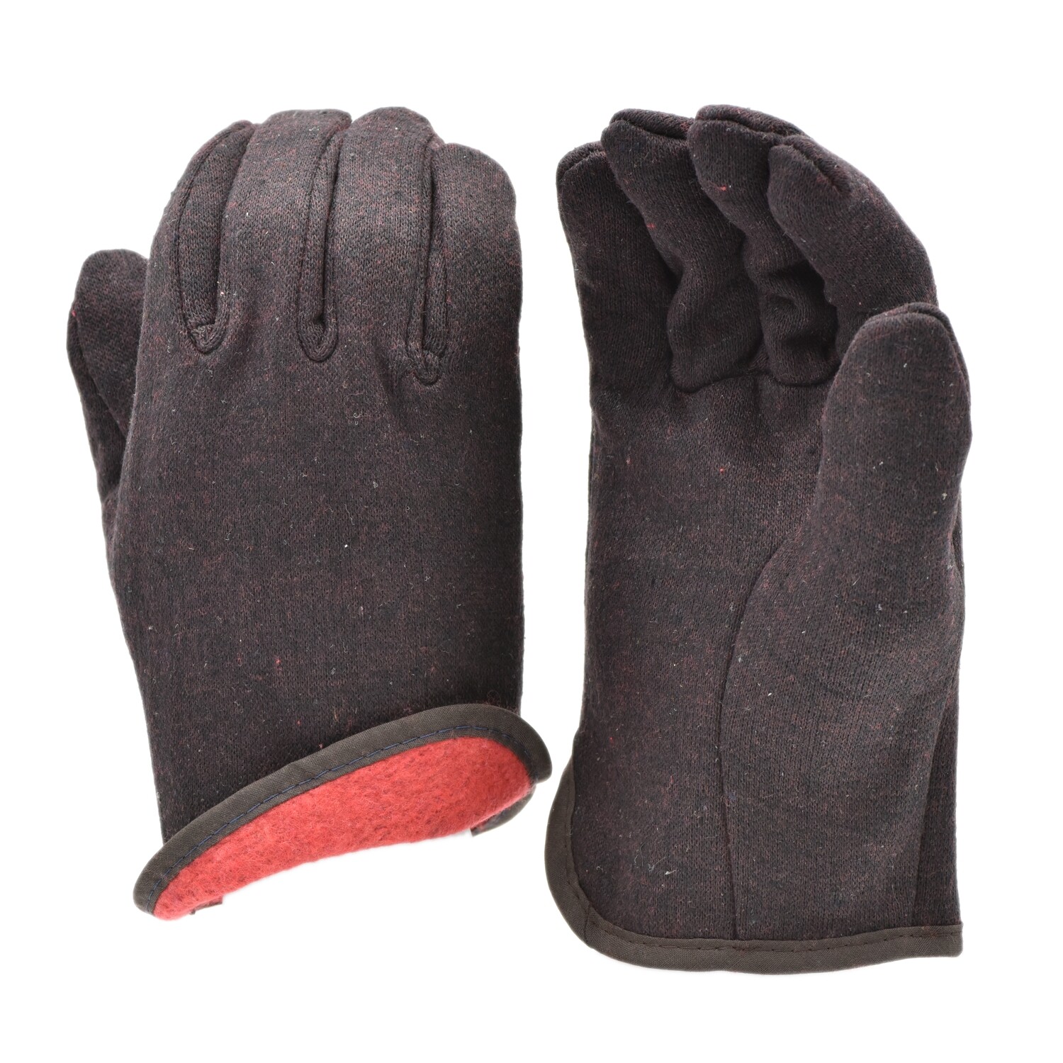 Fleece Lined Winter Work Gloves Bulk, Brown Jersey, Cold Weather, 12-144 Pair