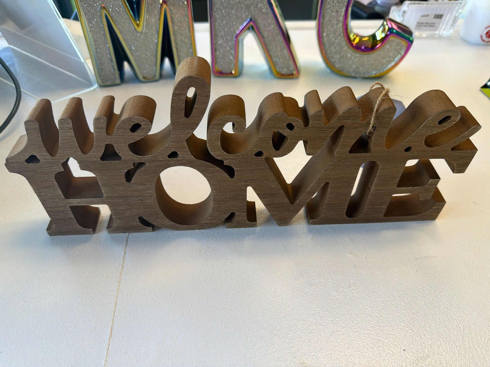 Wooden Welcome Home Sign Brown Decorative Accent