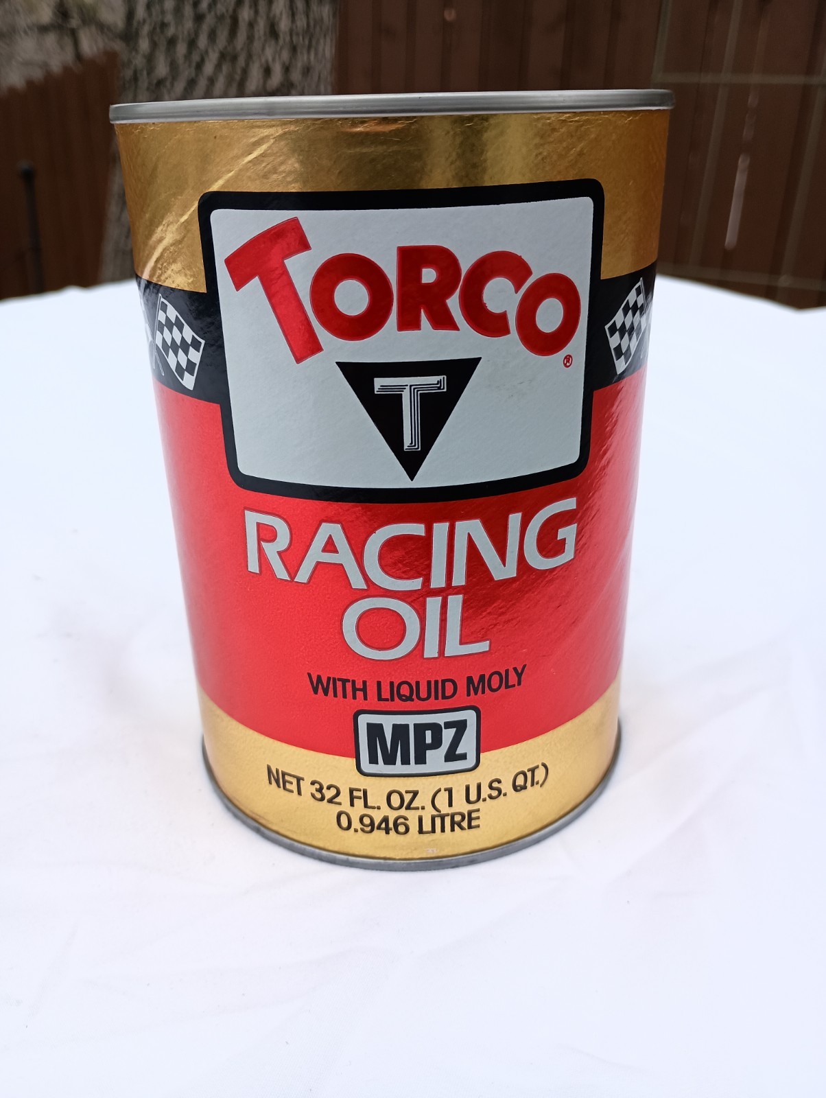 Vintage Torco Racing Oil With Liquid Moly MPZ, Quart Can, Full Vintage Torco Racing Oil With Liquid Moly MPZ, Quart Can, Full