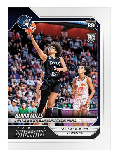 Olivia Miles RC - 2026 Panini Instant WNBA #362 Minnesota Lynx PRESALE Olivia Miles RC - 2026 Panini Instant WNBA #362 Minnesota Lynx PRESALE