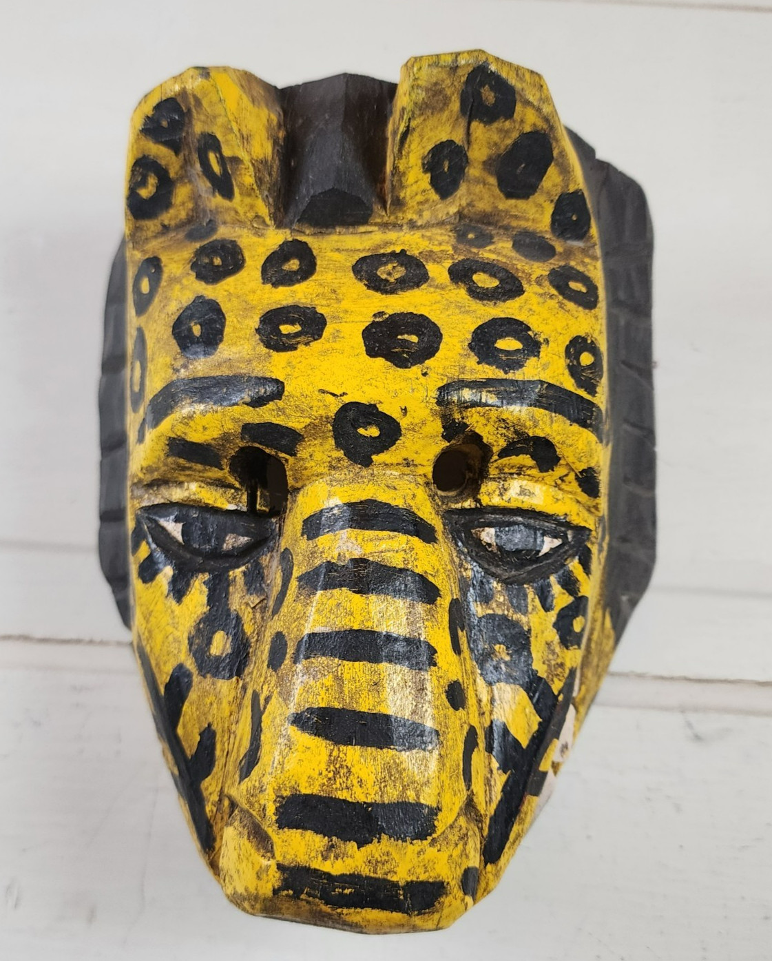 Vtg Hand Carved Wood Jaguar Dance Mask Mexico Guatemala Folk Art Guerrero Cat Vtg Hand Carved Wood Jaguar Dance Mask Mexico Guatemala Folk Art Guerrero Cat