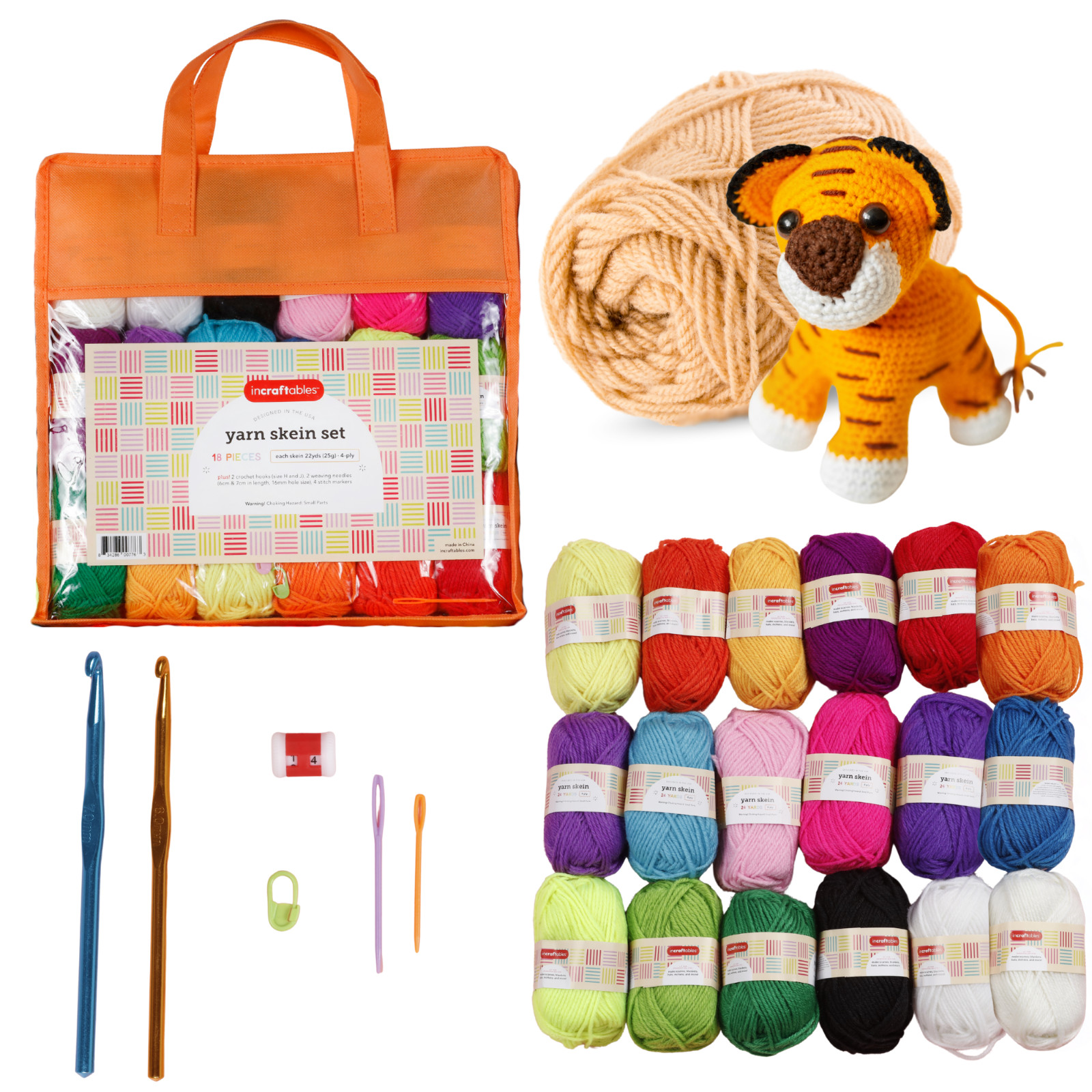 Incraftables Acrylic Yarn Skeins 18pc, Assorted Crochet Yarn Set for Crafts Incraftables Acrylic Yarn Skeins 18pc, Assorted Crochet Yarn Set for Crafts