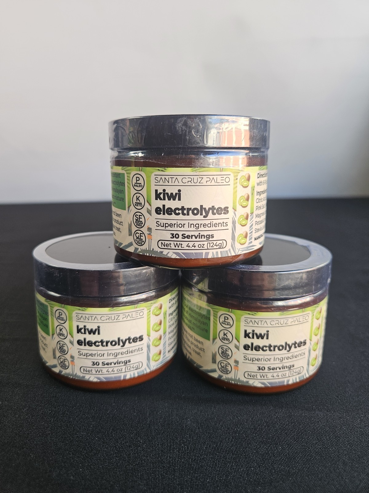 Santa Cruz Paleo Kiwi Electrolytes Powder 3 Pack 90 Servings MFG 01/22/2025